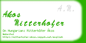 akos mitterhofer business card